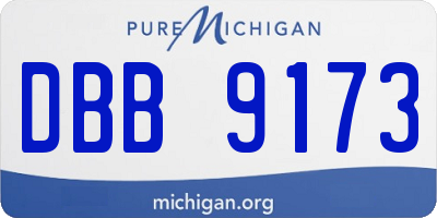 MI license plate DBB9173