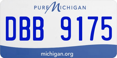 MI license plate DBB9175