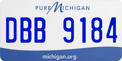 MI license plate DBB9184