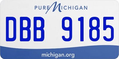 MI license plate DBB9185