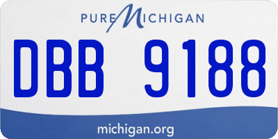 MI license plate DBB9188