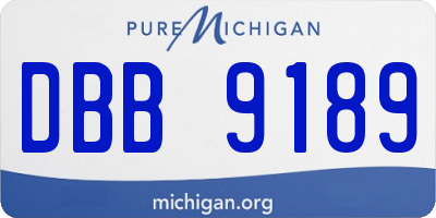 MI license plate DBB9189