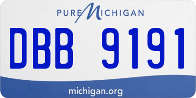 MI license plate DBB9191