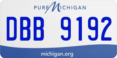 MI license plate DBB9192