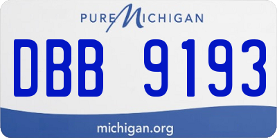 MI license plate DBB9193