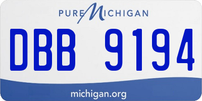 MI license plate DBB9194