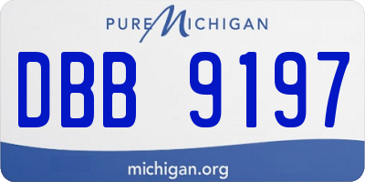MI license plate DBB9197