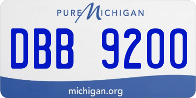 MI license plate DBB9200