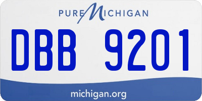 MI license plate DBB9201