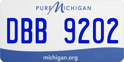 MI license plate DBB9202