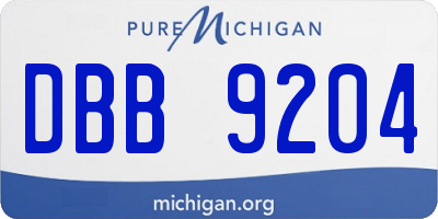 MI license plate DBB9204