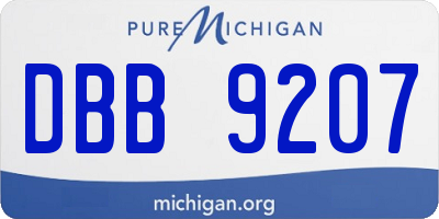 MI license plate DBB9207