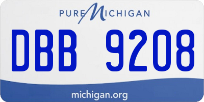 MI license plate DBB9208