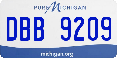 MI license plate DBB9209