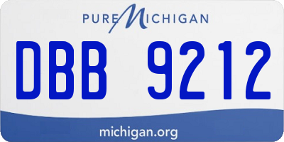 MI license plate DBB9212