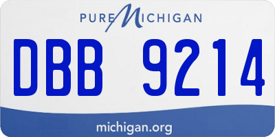 MI license plate DBB9214
