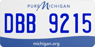 MI license plate DBB9215