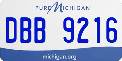 MI license plate DBB9216