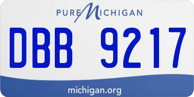 MI license plate DBB9217