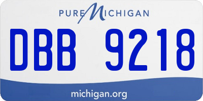 MI license plate DBB9218