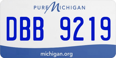 MI license plate DBB9219