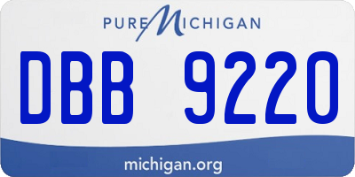 MI license plate DBB9220