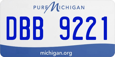 MI license plate DBB9221