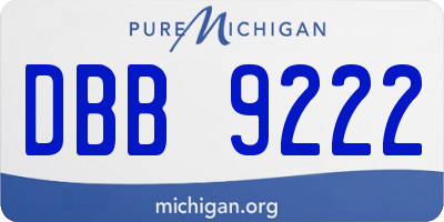 MI license plate DBB9222