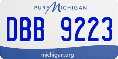 MI license plate DBB9223