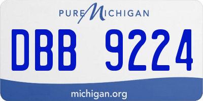MI license plate DBB9224