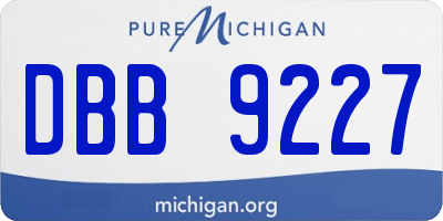 MI license plate DBB9227