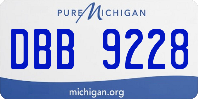 MI license plate DBB9228