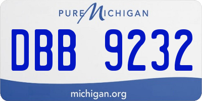 MI license plate DBB9232