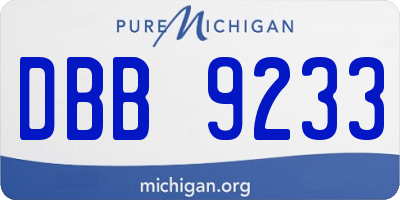 MI license plate DBB9233
