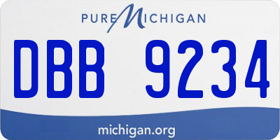 MI license plate DBB9234