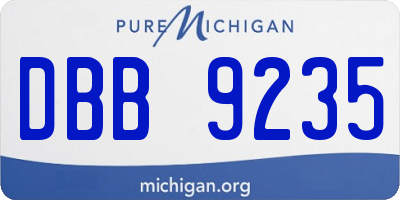 MI license plate DBB9235