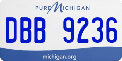 MI license plate DBB9236