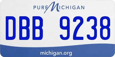 MI license plate DBB9238