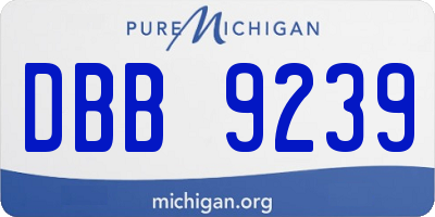 MI license plate DBB9239