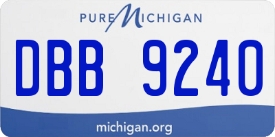 MI license plate DBB9240