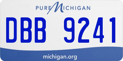 MI license plate DBB9241