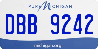 MI license plate DBB9242
