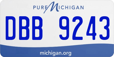 MI license plate DBB9243