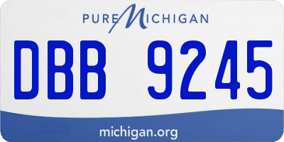 MI license plate DBB9245
