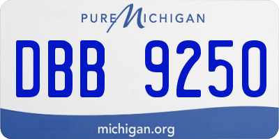 MI license plate DBB9250