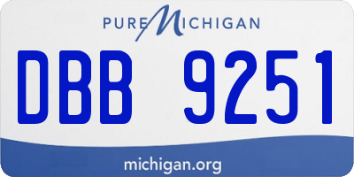 MI license plate DBB9251