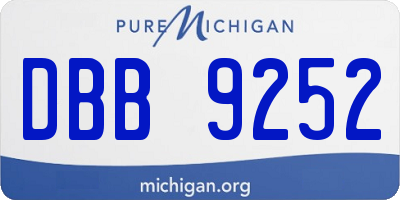 MI license plate DBB9252