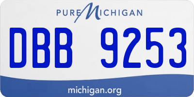 MI license plate DBB9253