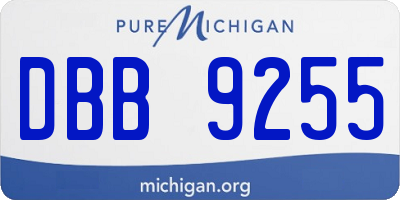 MI license plate DBB9255