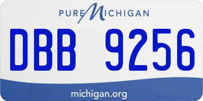 MI license plate DBB9256